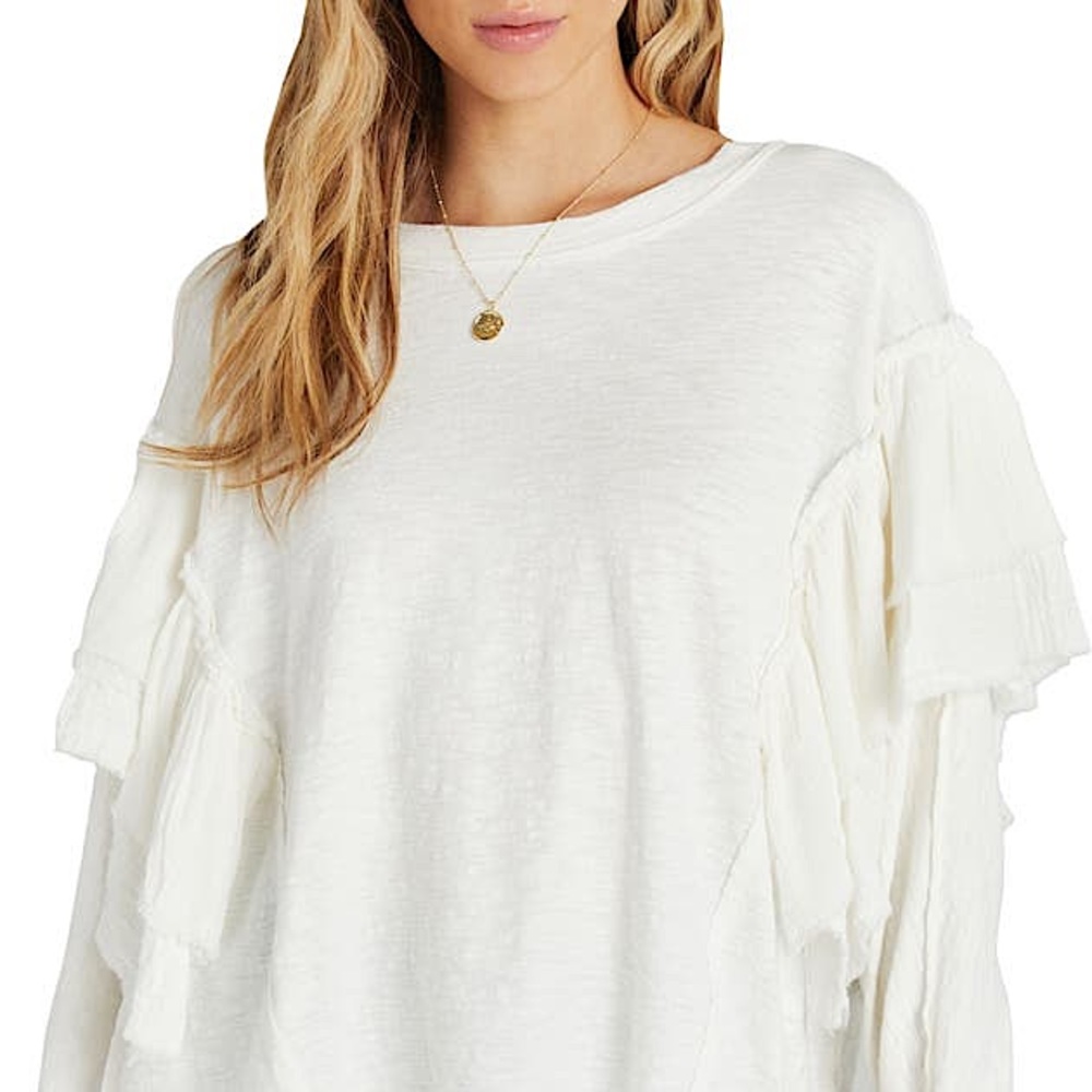 Vici Collection Ruffle Long Sleeve Knit Top SMALL